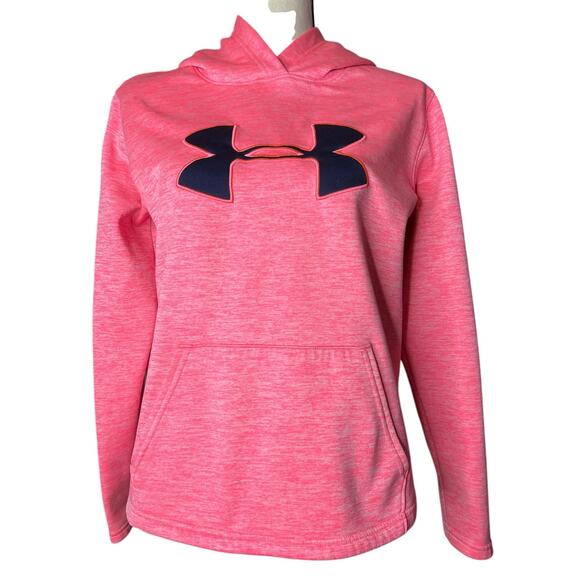 Under Armour Women's Coldgear Hoodie in Pink and Blue Kangaroo Pocket Size Small - Picture 1 of 9